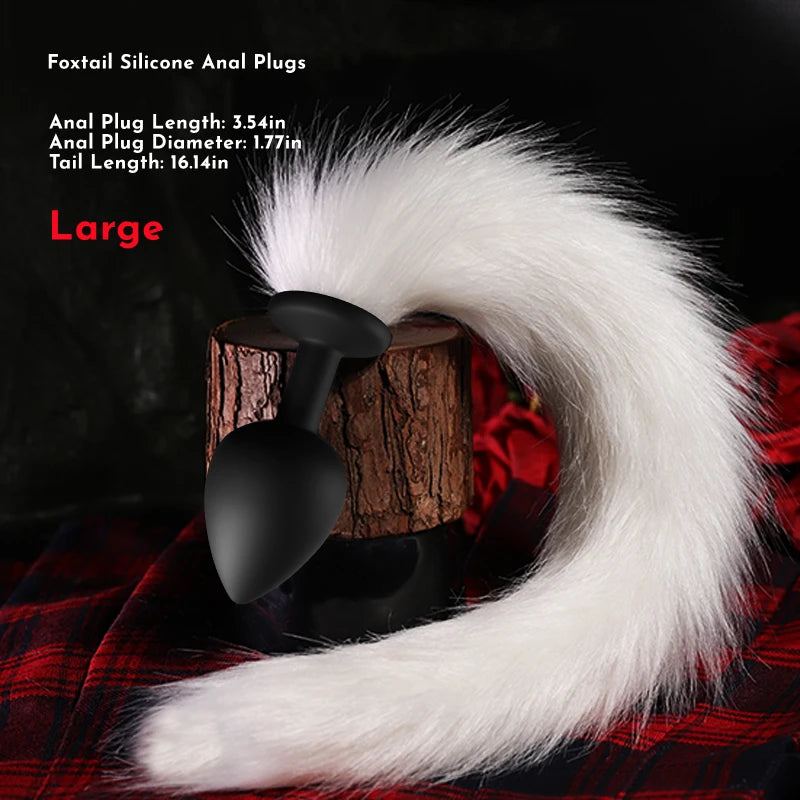 Plug silicone lapin noir et blanc L