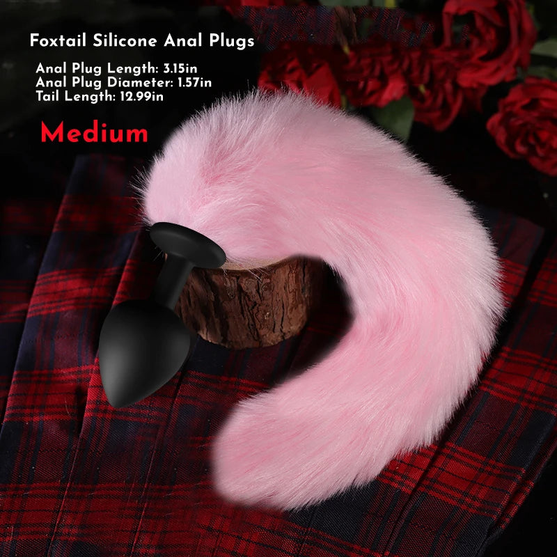 Plug silicone lapin rose et noir M