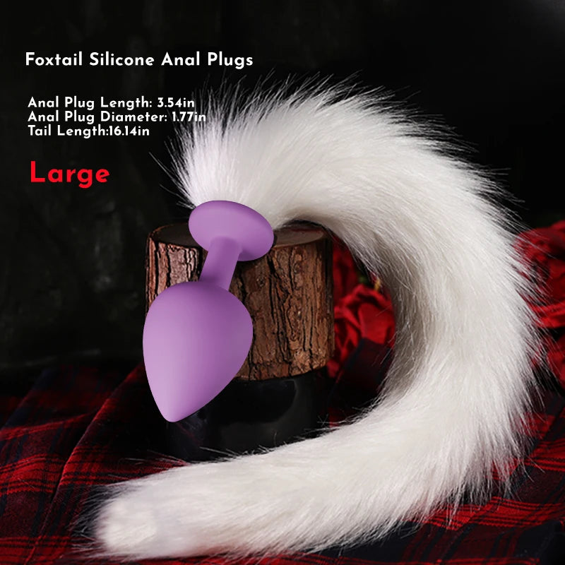 Plug silicone lapin violet et blanc L