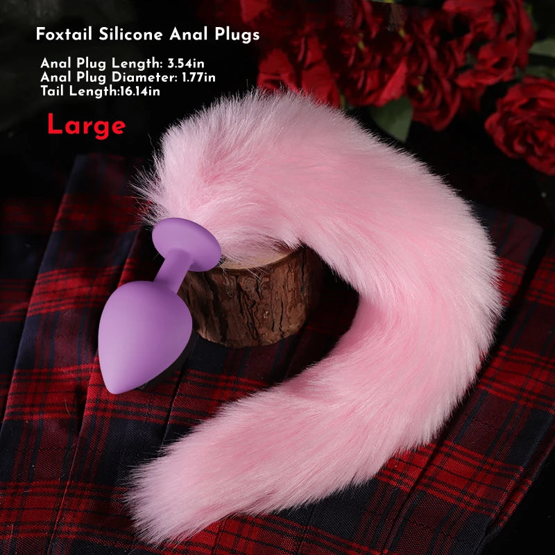 Plug silicone lapin violet et rose L