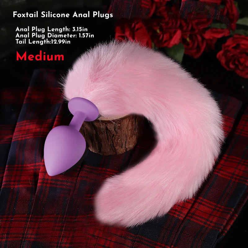 Plug silicone lapin violet et rose M